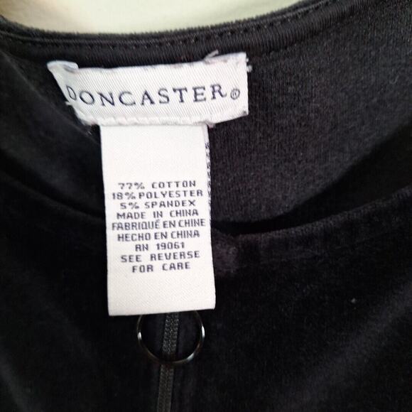 Vintage Doncaster Stretch Velour Shift Dress w/ Zipper Goth Women Size 1X - Picture 5 of 7